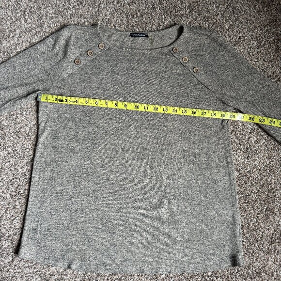 PINK CLOVER Luna Elbow Patch Button Detail Brushed Knit Top, Size M, Beige/Taupe - Picture 5 of 9